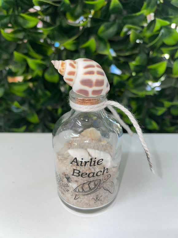 Airlie Beach Sand Bottle with Shell on Top