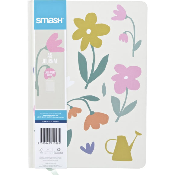 Smash A5 Hard Journal - Lined Pages - Floral