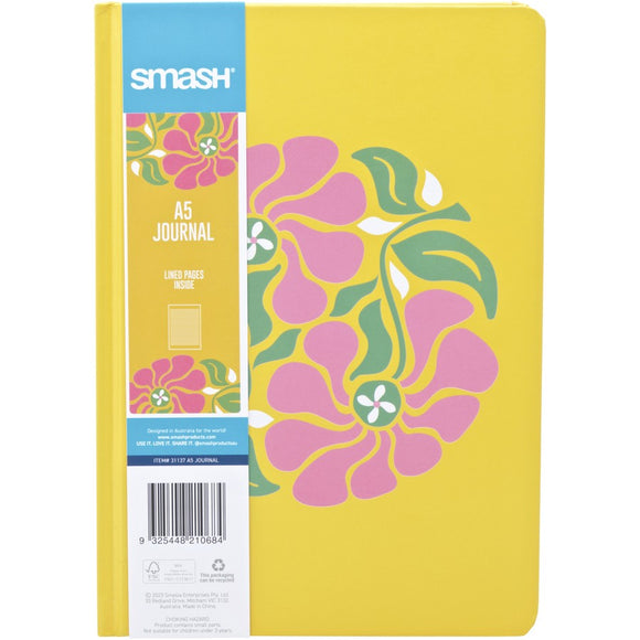Smash A5 Hard Journal - Lined Pages - Flower Power