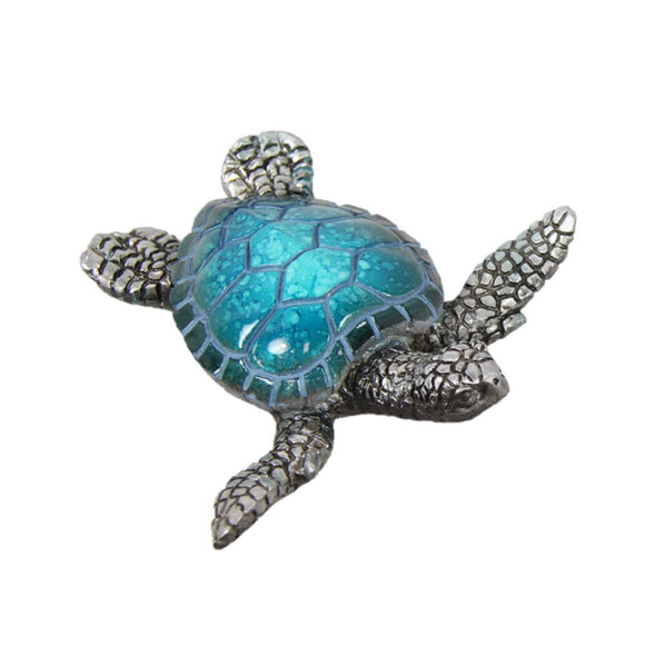 Marble Turtle Ornament - Silver