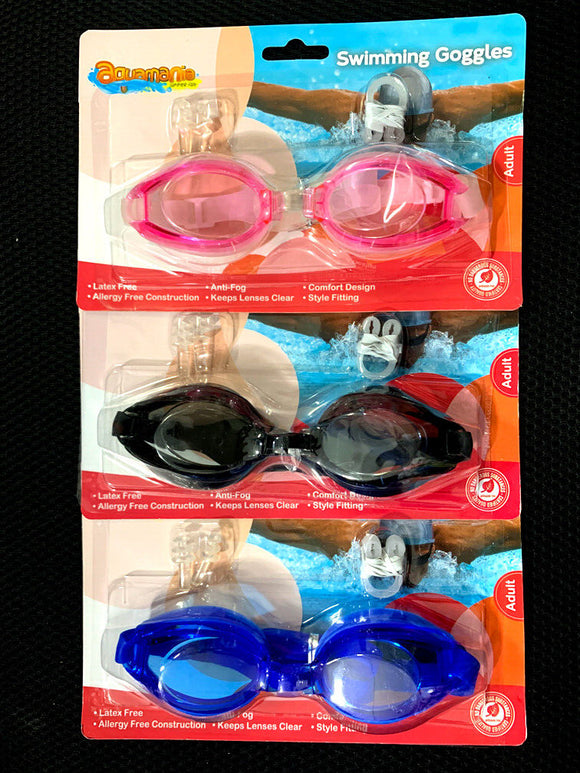 Aquamanina Swimming Goggles Anti Fog with Nose Piece - Adults