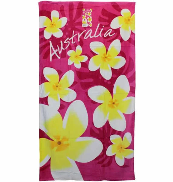 Beach Towel - Australia Pink Frangipani