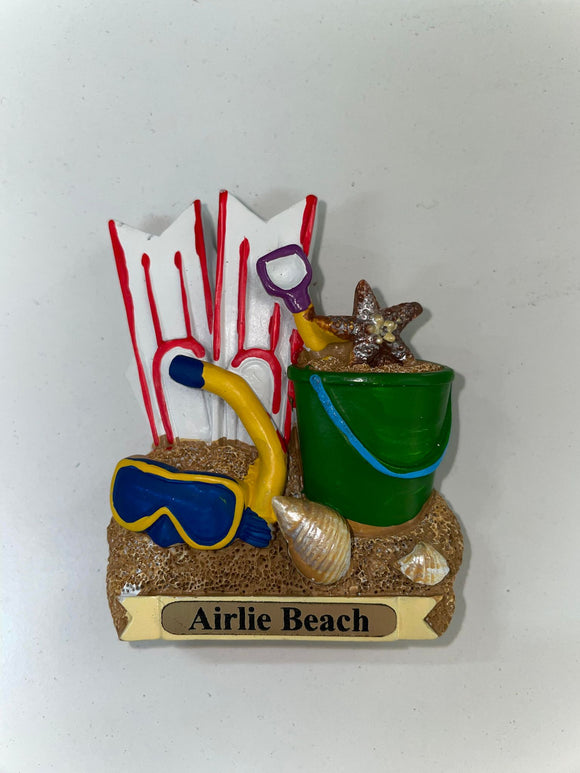 Seaside, Fins, Snorkel & Mask Fridge Magnet