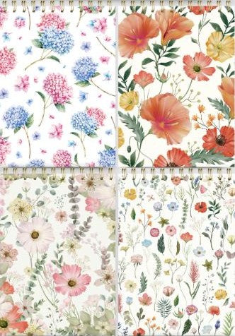 Accent A7 Floral Notebook 60PG - Assorted Covers (371)