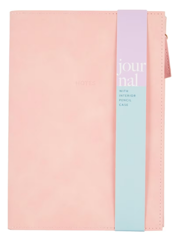 A5 Journal Soft Cover - Pink with Zip Pocket (757)
