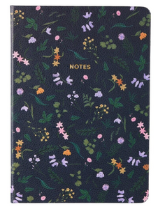 A5 Journal Hard Cover - Navy Flower (296)
