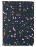 A5 Journal Hard Cover - Navy Flower (296)