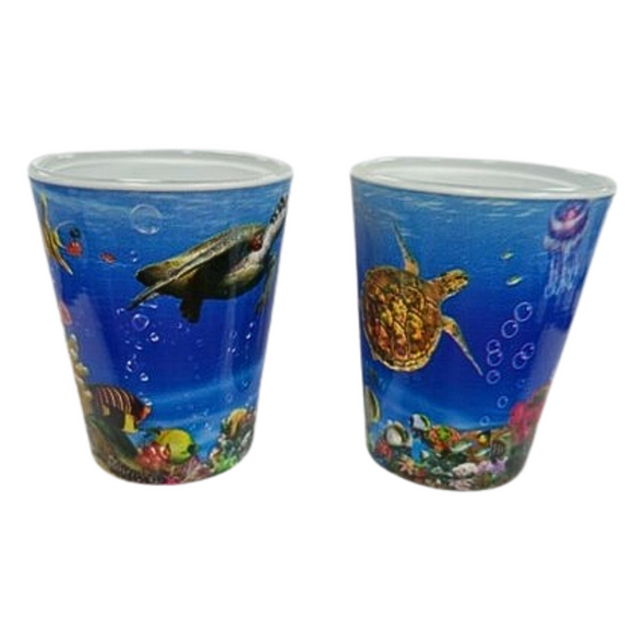 Shot Glass - Turtle and Reef Scene