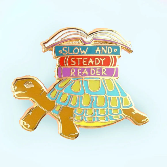 Lapel Pin - Slow and Steady Reader