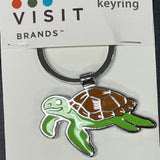 Keyring - Chrome Turtle Enamel