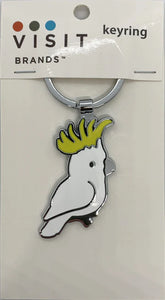 Keyring - Chrome Cockatoo Enamel