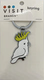 Keyring - Chrome Cockatoo Enamel