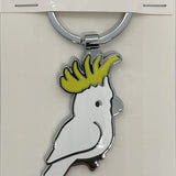 Keyring - Chrome Cockatoo Enamel